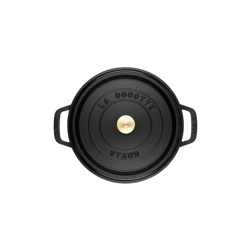 La Cocotte Cast Iron Round Cocotte, 1.25 quarts, Black Matte