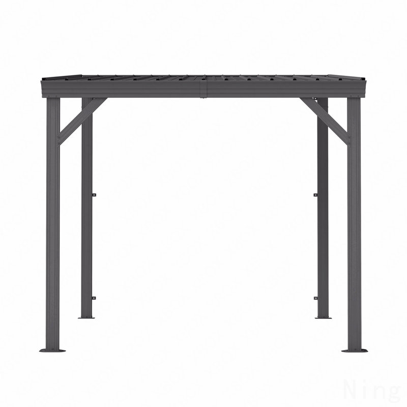8X8FT Gazebo, For Outdoor Use With Galvanized Steel Sloping Roof & Drainage System (Gray), 92" H x 96" W x 96" D