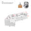 Modulaire moderne minimaliste de 127,5 po avec siège profond. Aucun assemblage requis. Forme géométrique pour des arrangements polyvalents. Enduit à haute mousse. Tissu respirant. 3, siège modulaire Shimmering Shine,-526433607-526433605