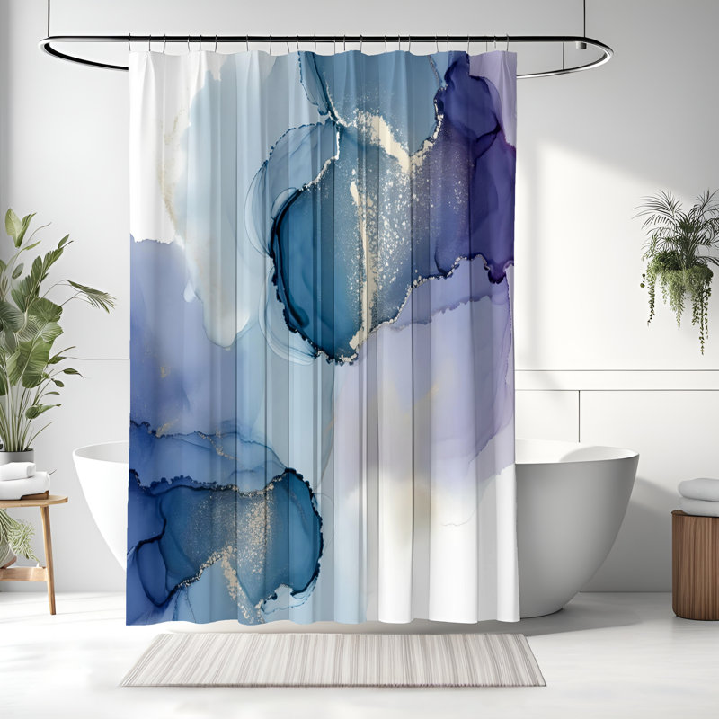 Rideau de douche avec tapis de bain, H 93 po x l 70 po