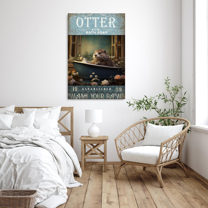 " Otter Bath Soap 1 ", 36" H x 24" W x 1.25" D