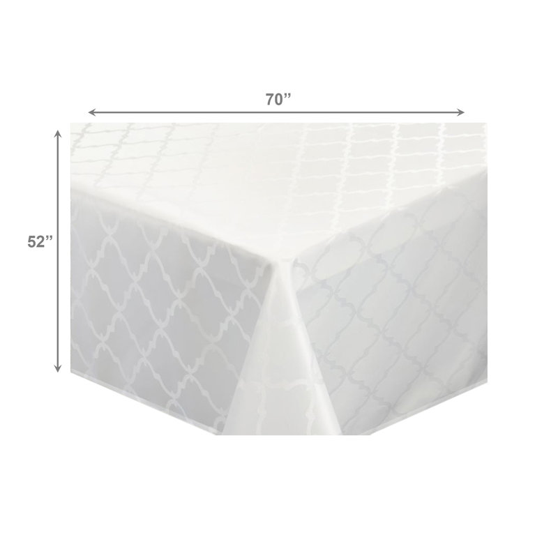 Haight Lattice Tablecloth White 52X70