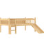 Lit mezzanine simple Natural TG avec tablettes de rangement, lumières à DEL et garde-corps pleine longueur, assemblage simple, solution compacte en bois massif avec finition parfaite pour la chambre à coucher, finition