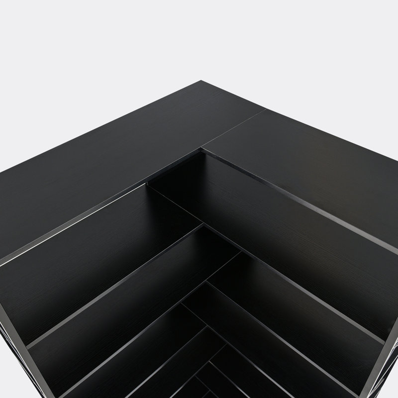Tasos Corner Bookcase, Black