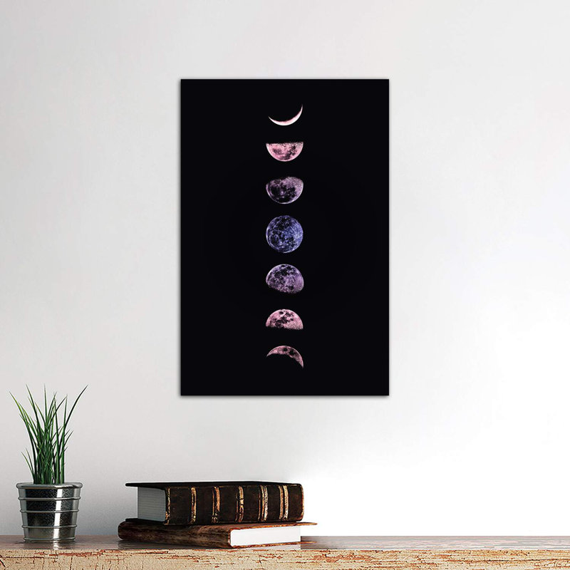 «Moon Phases» par Emanuela Carratoni, impression, Toile tendue, H 26 po x l 18 po x P 1,5 po