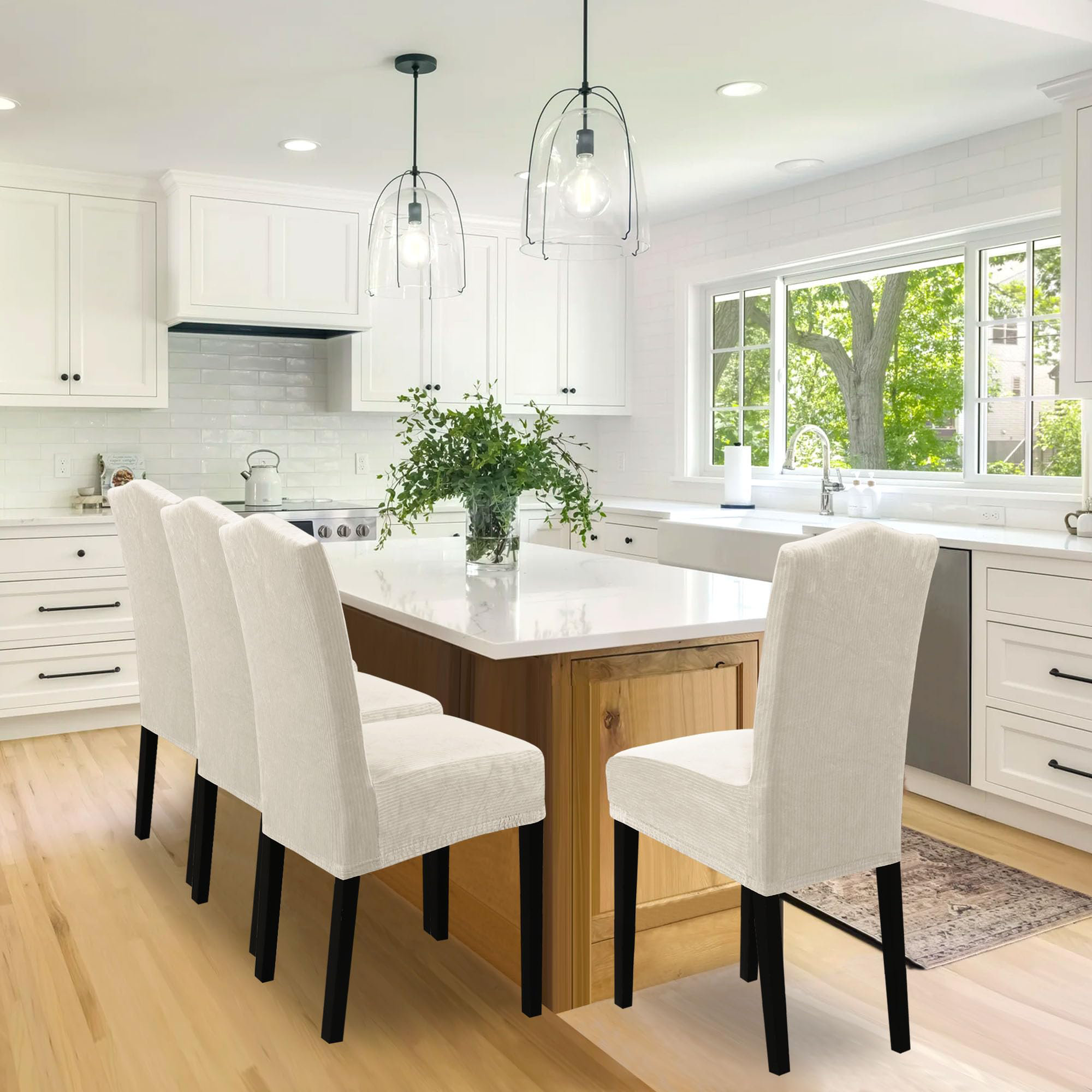 Everly Quinn Velvet Dining Chair Covers Stretch Chair Covers For