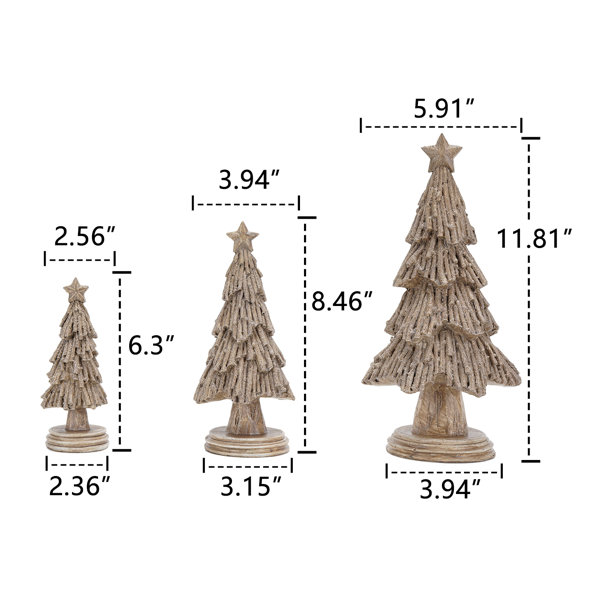 3 Piece Pine Tree Set The Holiday Aisle