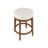 Lex Swivel Counter Stool, 27 Inch Backless, White Boucle, Brown Legs-118708290