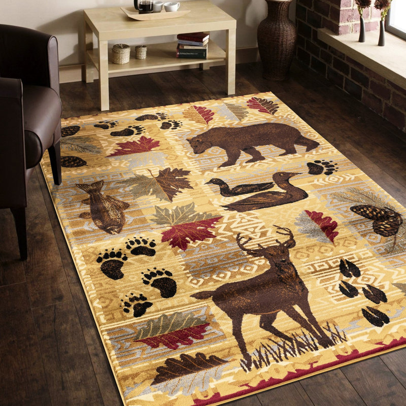 Tapis beige en polypropylène 2 x 3, attrait rustique, teinté, pour un intérieur douillet 2 pi x 3 pi tapis, beige, rehausse