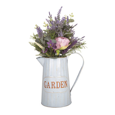 Arrangement pour arrosoir en plastique blanc 19 po