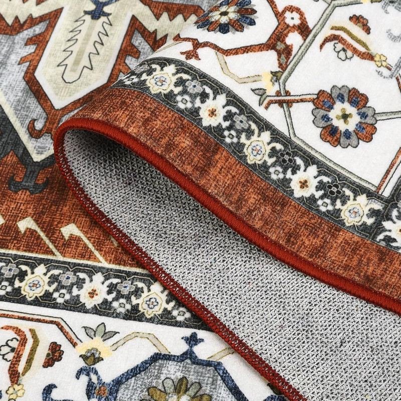 Tapis lavable à imprimé rétro, Rectangle 9 pi x 12 pi