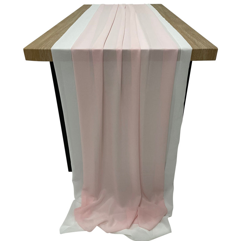 Chemin de table Comfrey, Blanc/rose