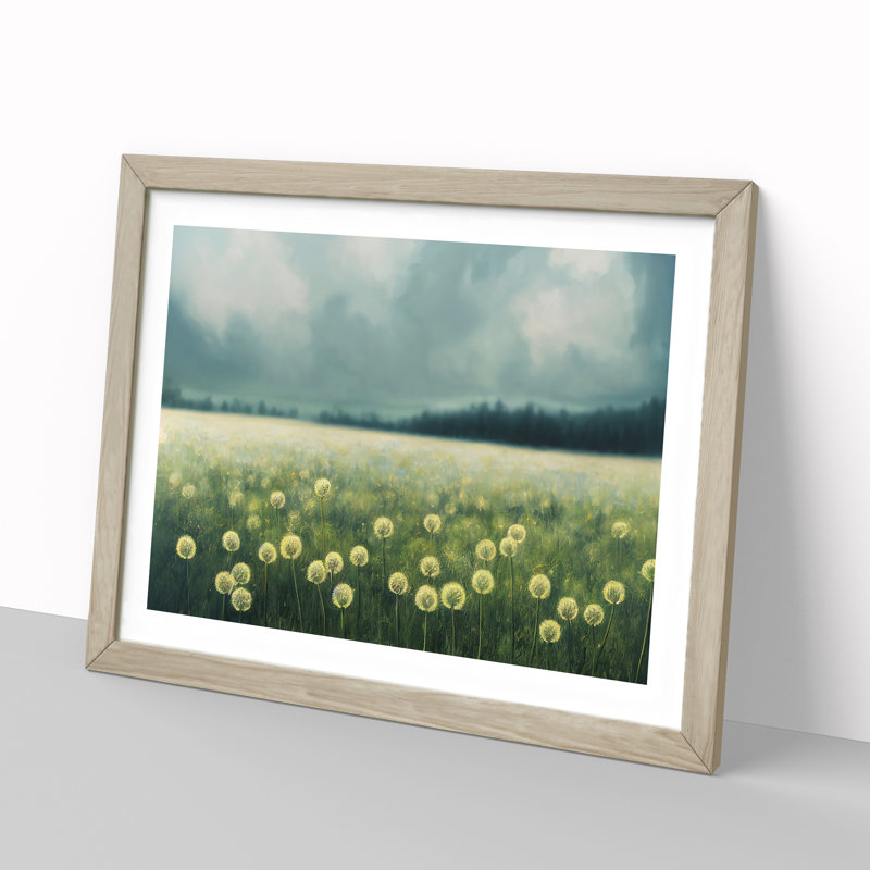 Dandelion Field Vol.4 - Framed Print, 46cm H x 64cm W x 2cm D, Oak
