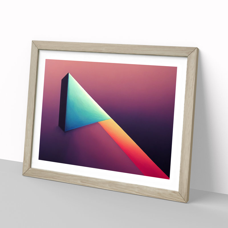 Minimalism Abstract Art - Framed Print, 46cm H x 64cm W x 2cm D, Oak