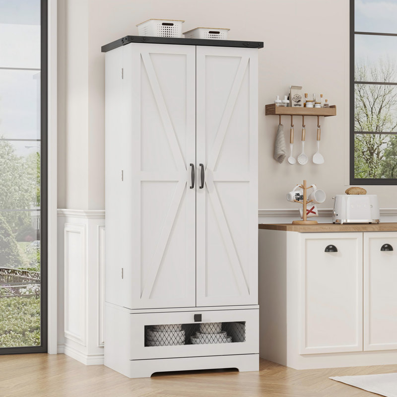 Kadience 55'' Kitchen Pantry, White