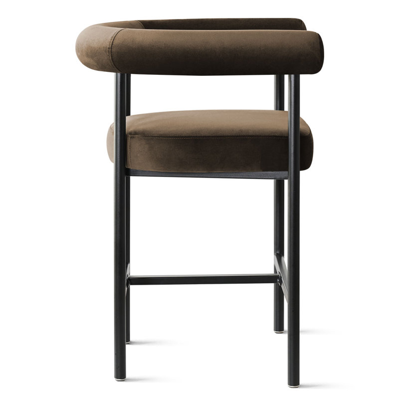 Tabouret de bar 24 po avec accoudoirs 24 po (ensemble de 3), Chocolat / Brun