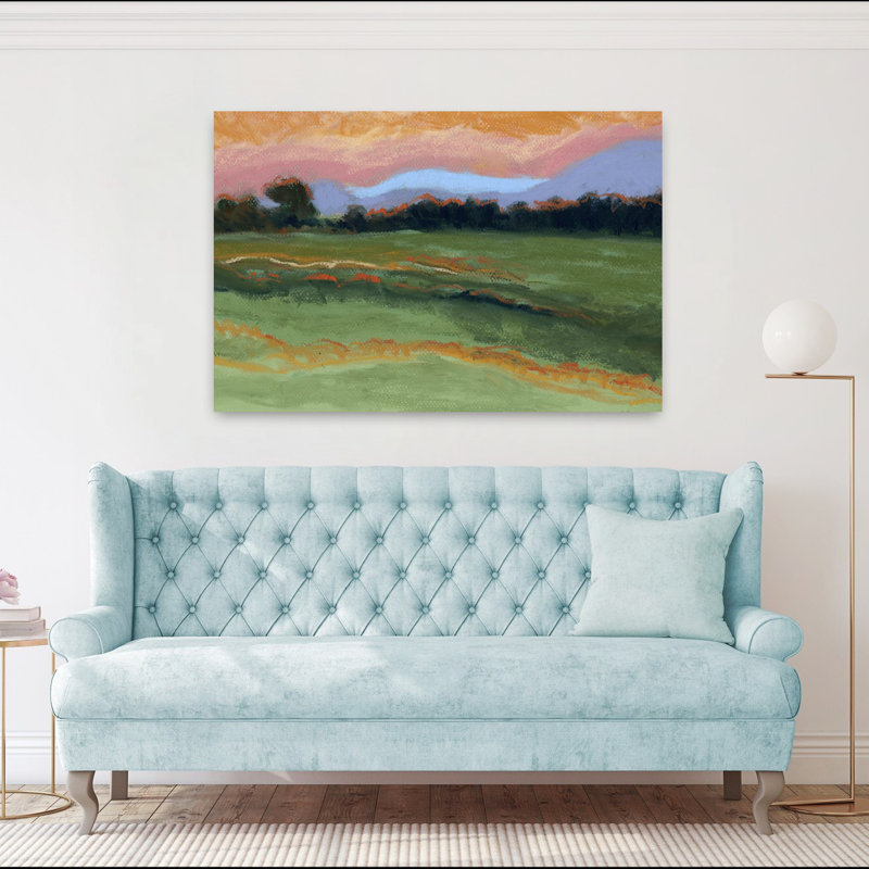 Contemporary Art Abstract Impressionist Contemporary Horse Landscape Mountain Wall Art by Janel Bragg - Wrapped Canvas Print