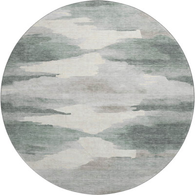 Premium Machine Washable Mayfield AMF2259 Swirls Rug