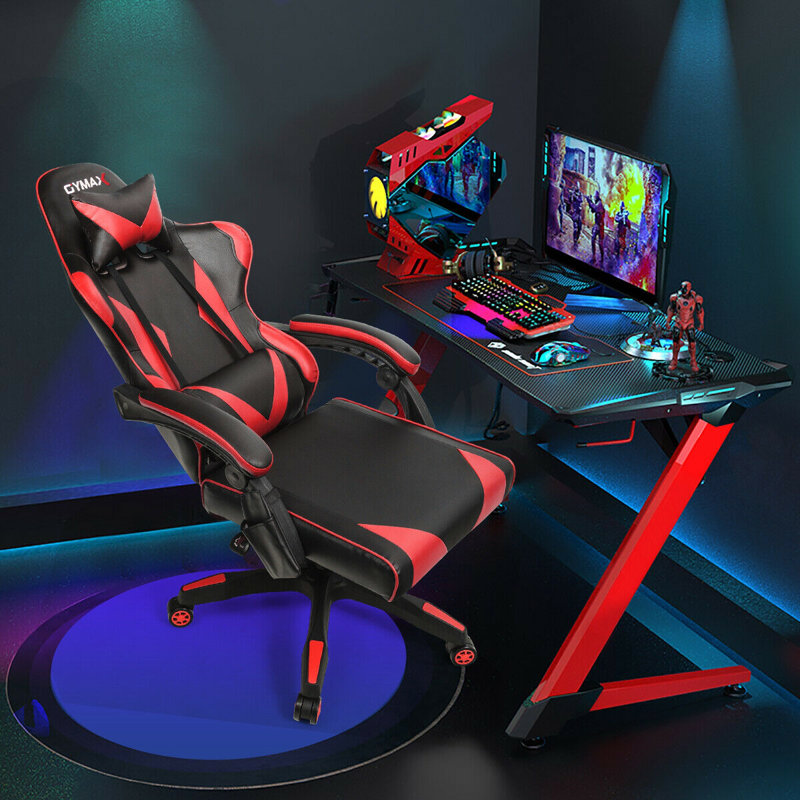Fauteuil de jeu PC et de course, Noir / rouge