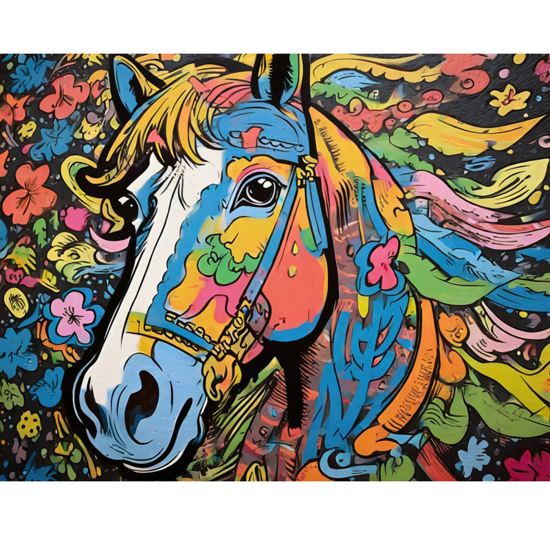 «Horse Graffitianimals» sur, H 20 po x l 24 po