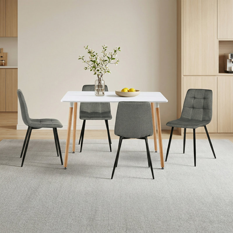 4 - Person Dining Set, Grey, White