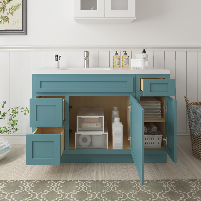 Base de meuble-lavabo simple 48 po seulement, Bleu sarcelle