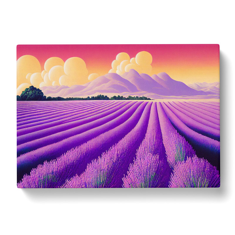 Epic Lavender Flower Field - Wrapped Canvas, 35cm H x 50cm W x 3cm D