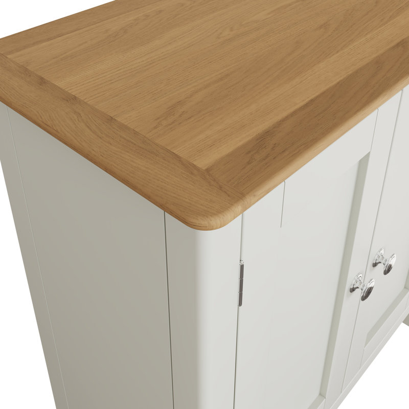 Daris 2 Door Compact Sideboard Buffet Storage Cabinet. 65cm Wide. Polished Chrome Handles. Fully Assembled.