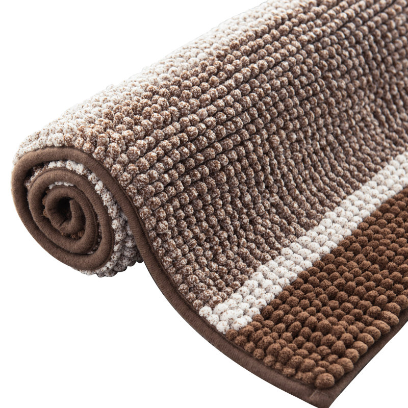 Tapis pour salle de bain en chenille doux et absorbant Roxboro, Café, L 16 po x L 24 po