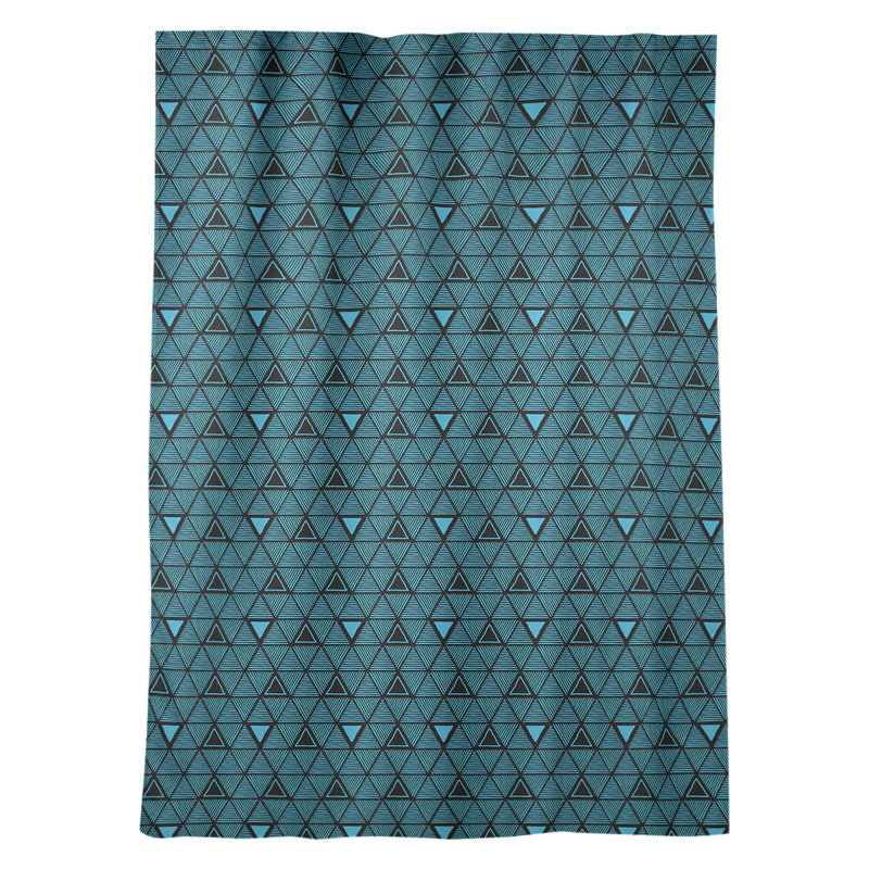 Jordao Room Darkening Curtain Single Panel, Teal/Black