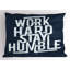 Ensemble de 2 taies décoratives Ambesonne «Work Hard Stay Humble» blanc et bleu nuit-100218107