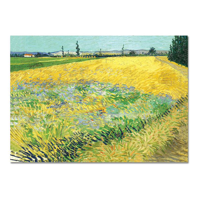 Wheat Field by Vincent Van Gogh - Unframed Painting, 65cm H x 95cm W