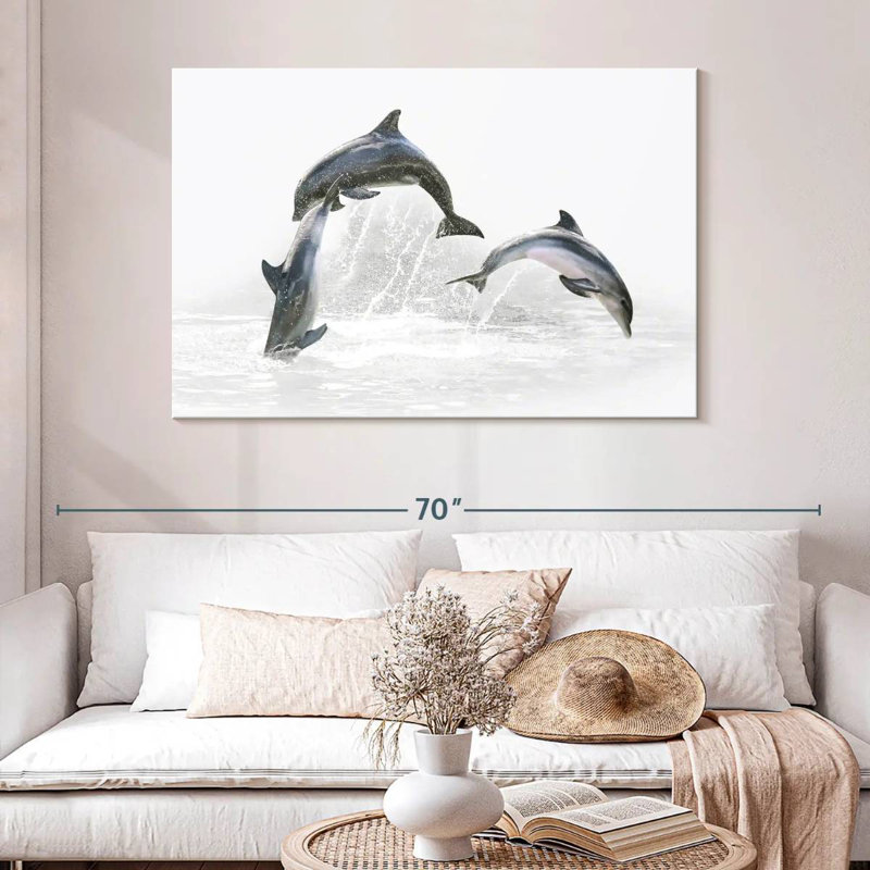 Three Dolphins, 32" H x 48" W