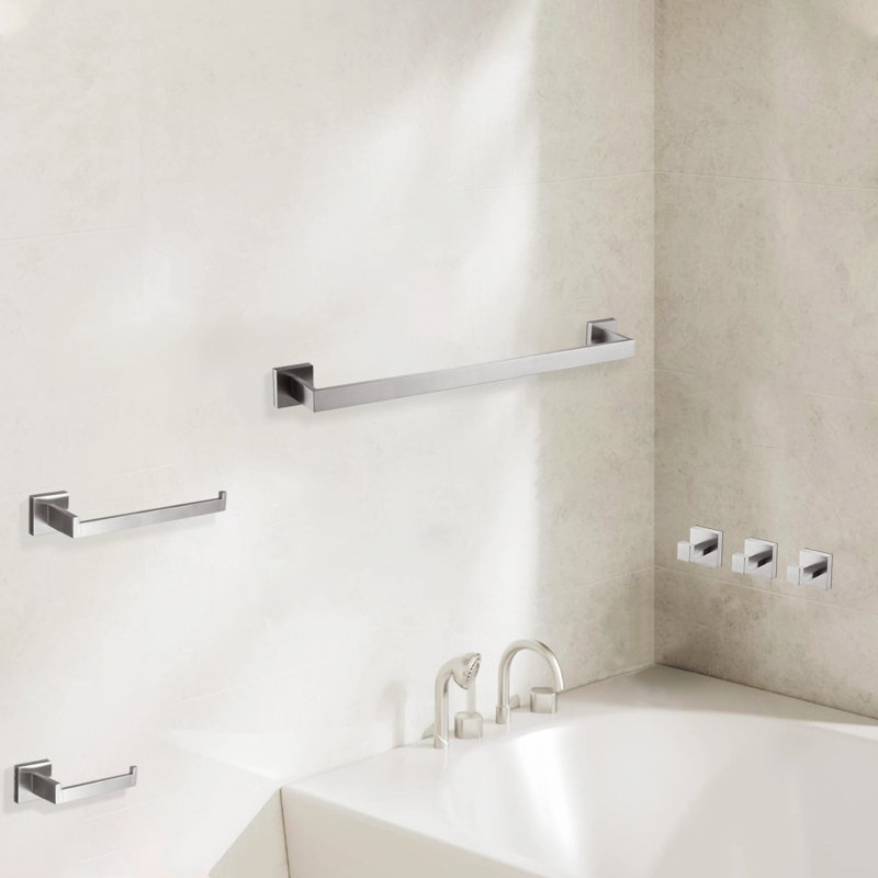 6 -Piece Stainless Steel Bathroom Hardware Set With Mounting Hardware, Brushed Nickel