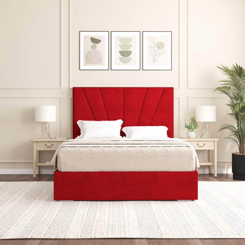Alahnna Upholstered Bed Frame    , Super King (6'), Red