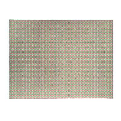 Tapis vert/rouge fait main