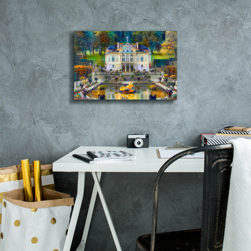 «Allemagne, château de Linderhaus, palais à Ettal» par Peter Gavidia, art mural sur toile, 18 po x 12 po, H 12 po x l 18 po