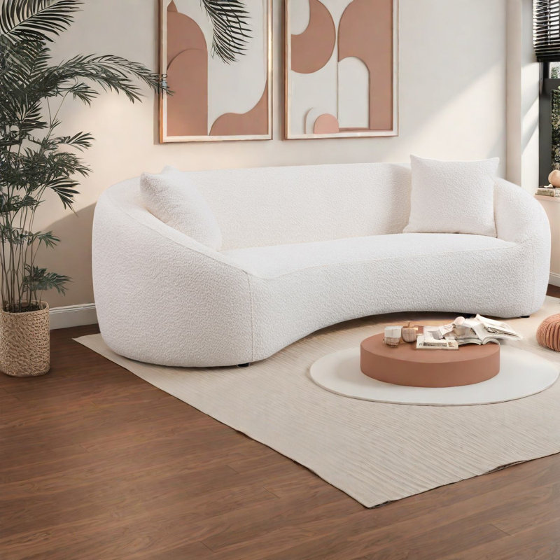 Canapé 3 places moderne blanc Boucle pour le salon