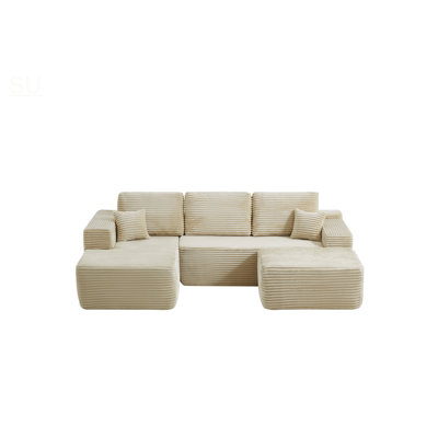104'' Cloud Sectional Couch With U-Shaped Chaise, Modern Modular Sofa With Deep Seat, Upholstered For Living Room And Bedroom, No Assembly Required