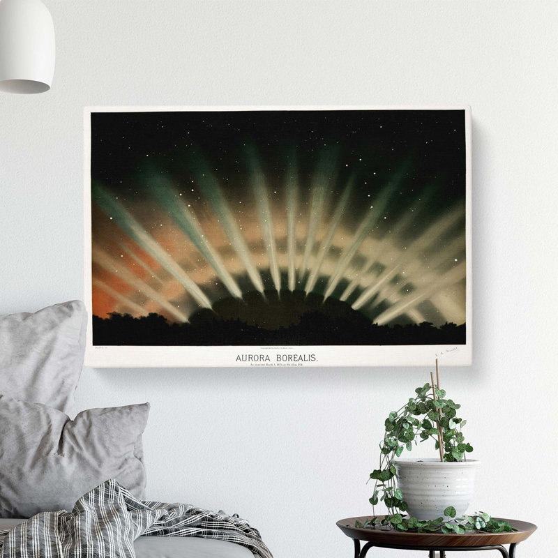 Aurora Borealis - Wrapped Canvas Painting, 35 cm H x 50 cm W