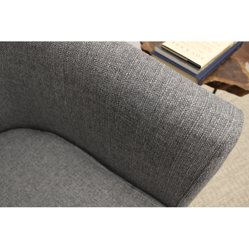 Fauteuil demi-tonneau l 31,5 po Kronos, Mélange de polyester gris, Noir