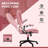 HOMCOM High Back Vibration Massage Office Chair With 6 Vibration Points, Heated Reclining PU Leather Computer Chair With Armrest And Remote, Pink-544346785