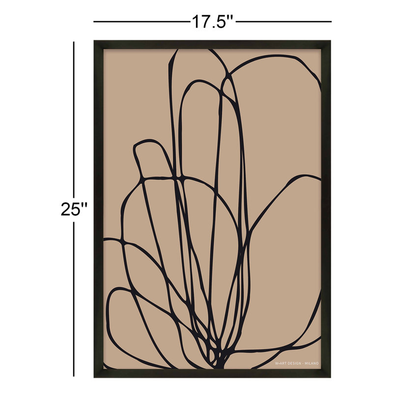 Tracings 3 Print by Romina Gadler, Black Framed Paper, 25" H x 17.5" W x 1.25" D