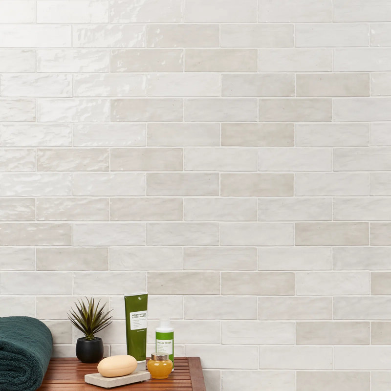 Portmore 3x8 Glazed Ceramic Tile, White