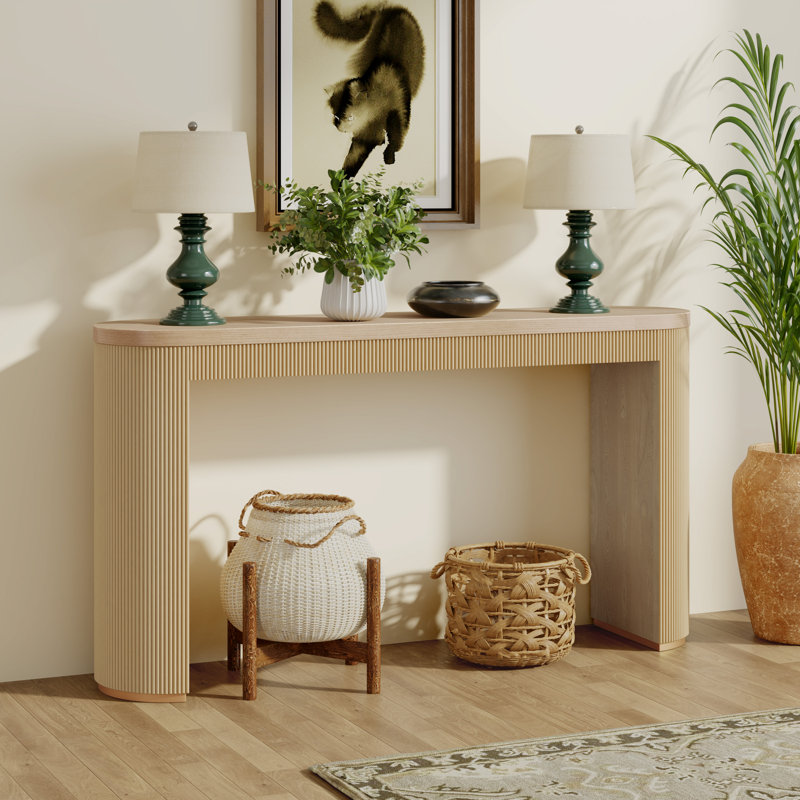 Rowan Modern MDF Counter Height Dining Table with Double Pedestal Base, Light Ash