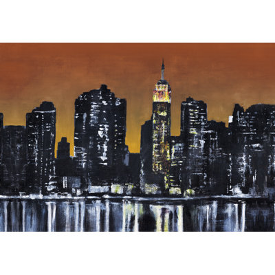 Skyline River Light - Wrapped Canvas Painting