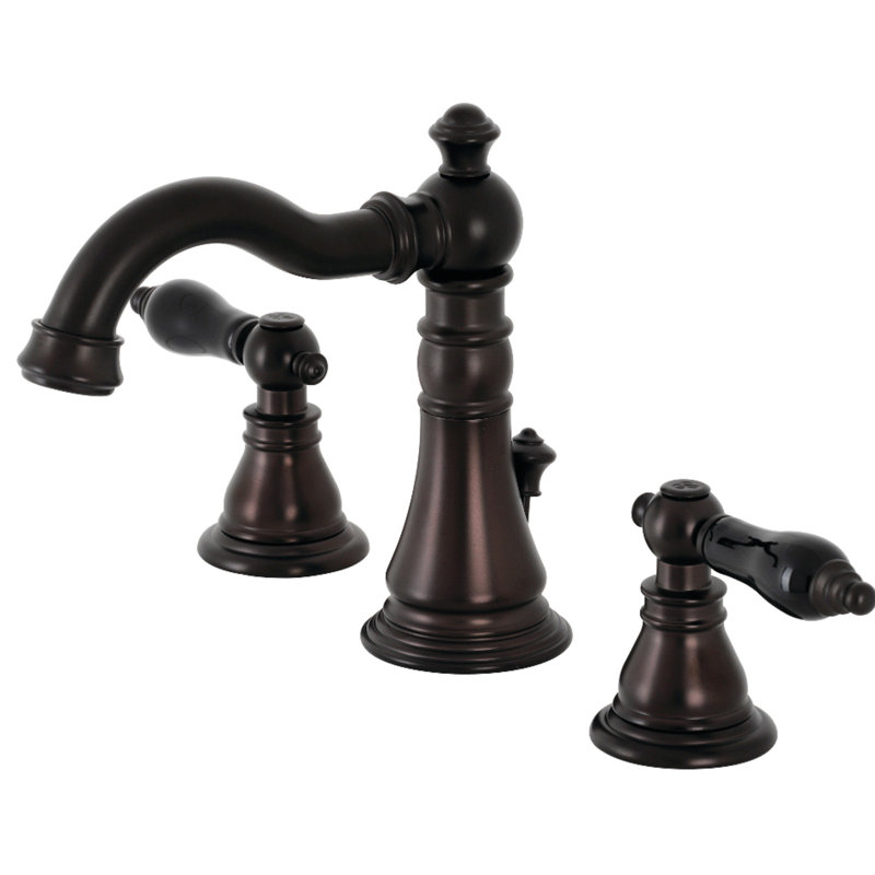 Kingston Brass Duchess Two-Handle 3-Hole Deck Mount Widespread Bathroom Faucet with Pop-Up Drain, Oil Rubbed Bronze
