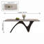 Table de salle à manger rectangulaire moderne de 200 cm (78,74 po) pour 6 à 8 personnes, avec un plateau extra-large de 100 cm (39,40 po) aspect marbre et un piètement géométrique sculptural.