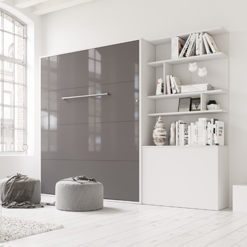 Ayvri Murphy Bed, White/Grey