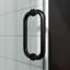 Porte de douche sans cadre l 28 po x H 72 po en verre trempé de 3/8 po (10 mm), pivotant simple articulé, installation réversible, finition noir mat